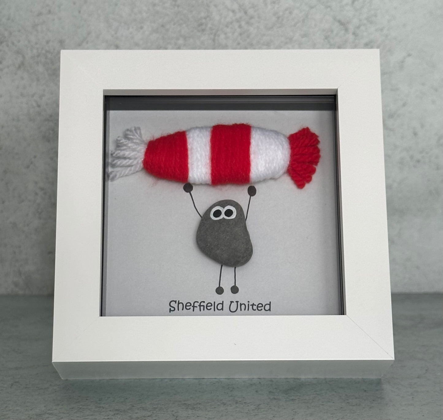 Sheffield United Gift for Football Fan – Handmade Pebble Art Frame – Supporter Decor - Unique Keepsake