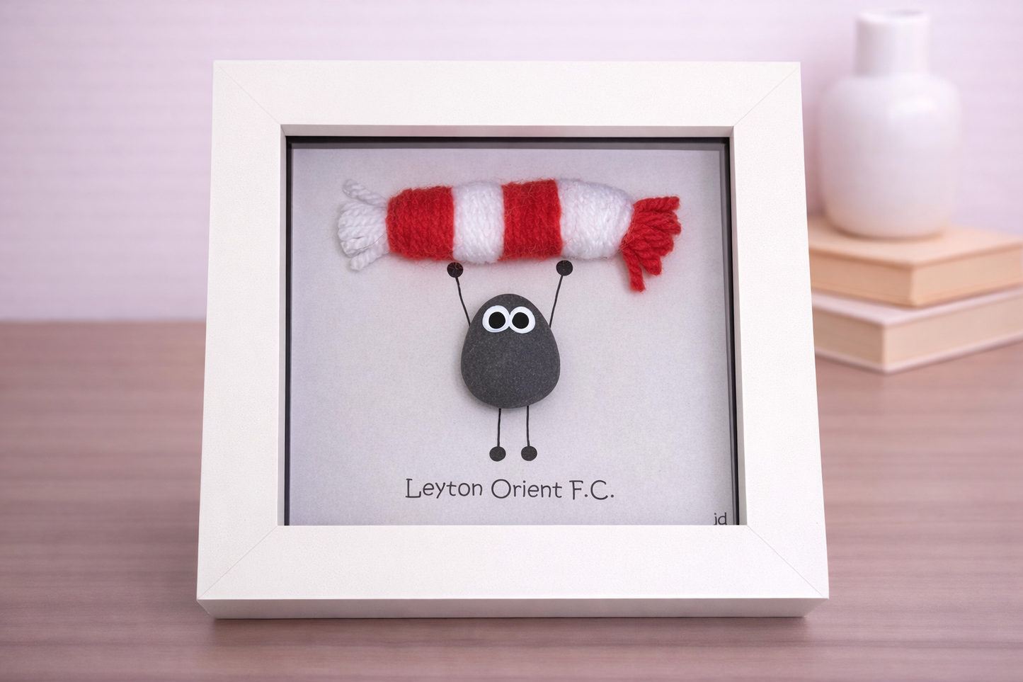 Leyton Orient Gift for Football Fan – Handmade Pebble Art Frame – Supporter Decor - Unique Keepsake