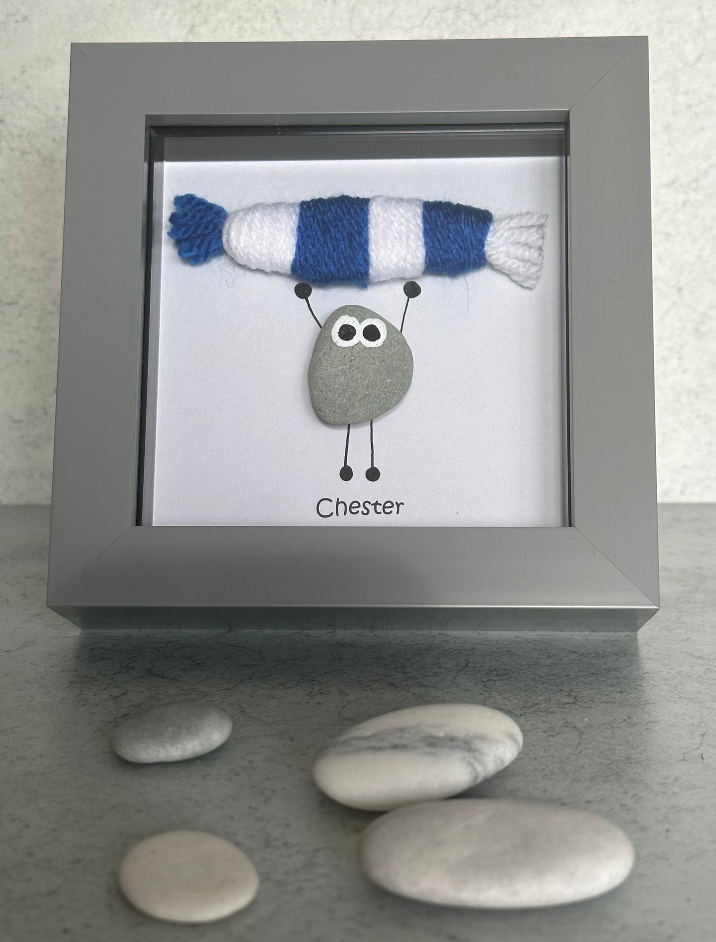 Chester FC Gift for Football Fan – Handmade Pebble Art Frame – Supporter Decor - Unique Keepsake