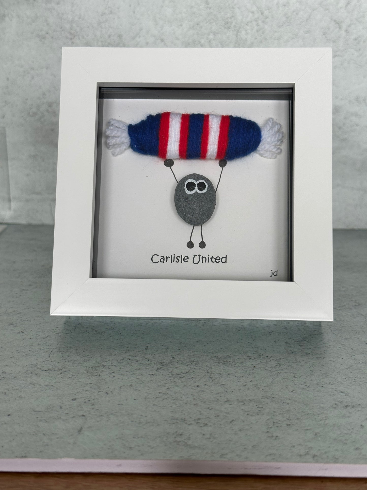 Carlisle Frame- Carlisle Art, Carlisle Fan, Football gift, Football Fan, Pebble Art, Gift for Him, Birthday Gift, Valentines Gift