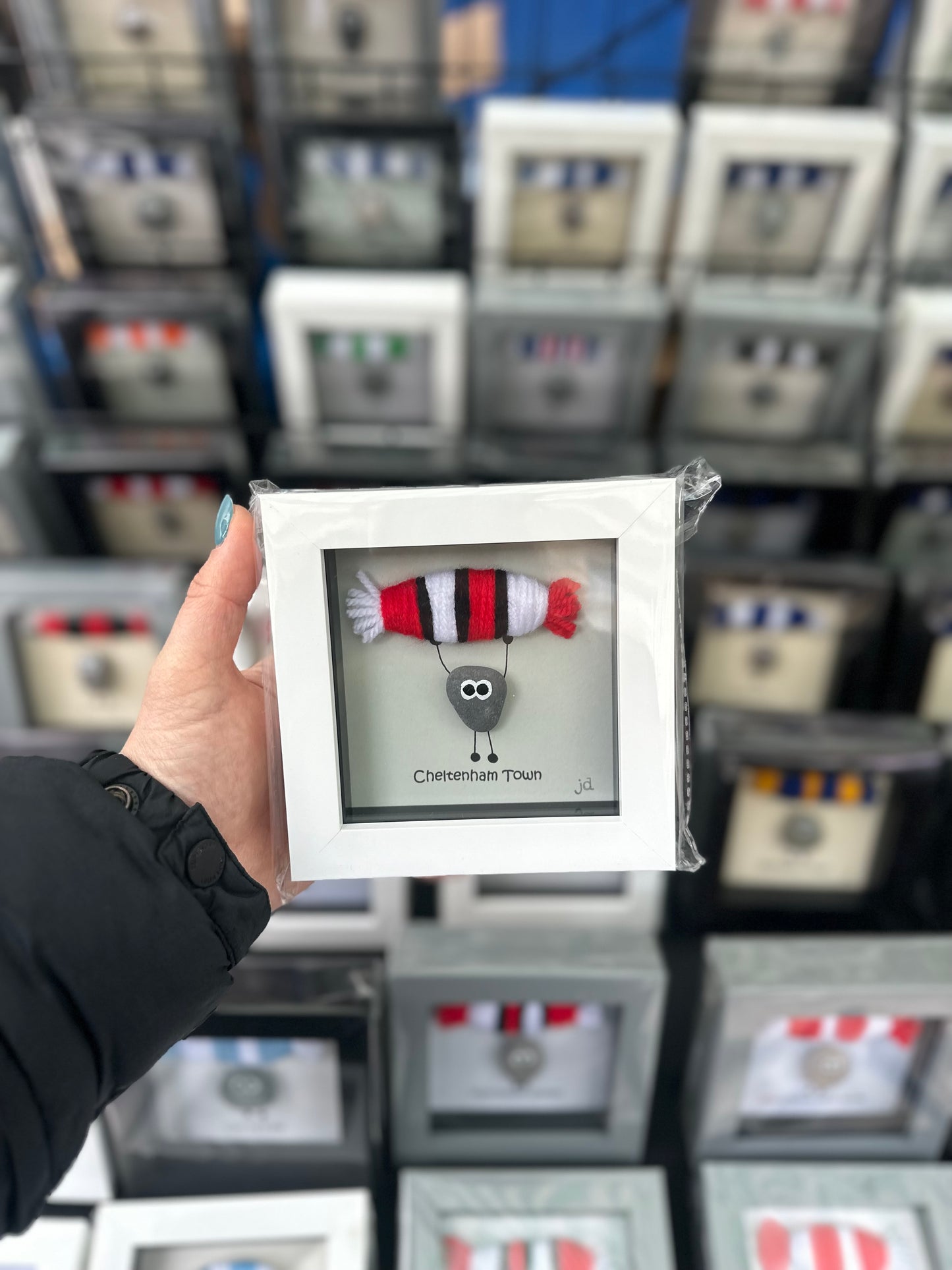 Cheltenham Town Gift for Football Fan – Handmade Pebble Art Frame – Supporter Decor - Unique Keepsake