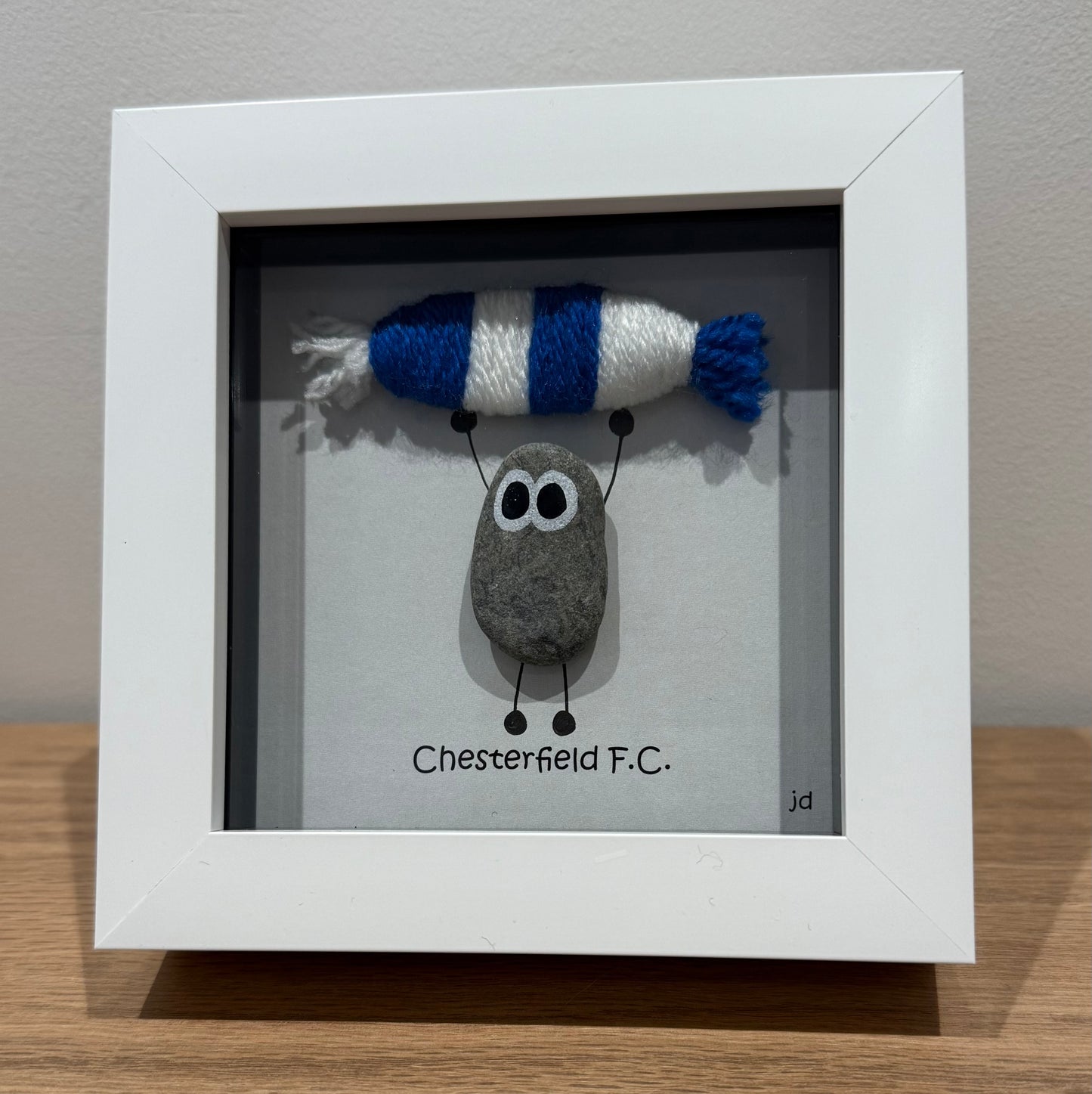 Chesterfield  Gift for Football Fan – Handmade Pebble Art Frame – Supporter Decor - Unique Keepsake