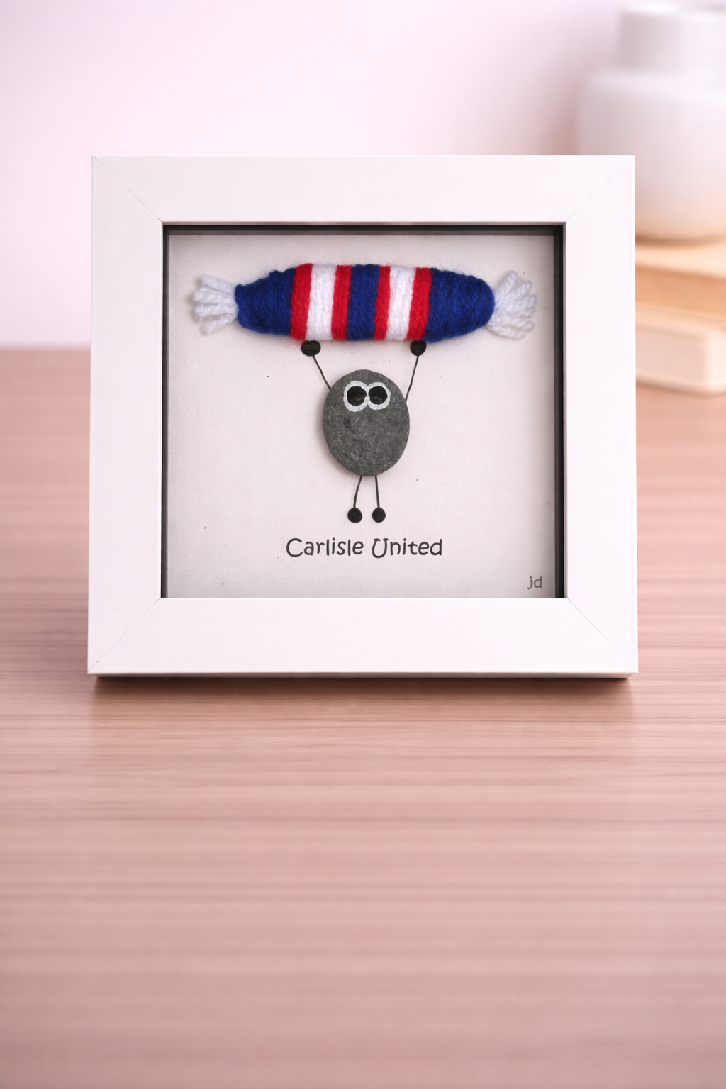 Carlisle Frame- Carlisle Art, Carlisle Fan, Football gift, Football Fan, Pebble Art, Gift for Him, Birthday Gift, Valentines Gift