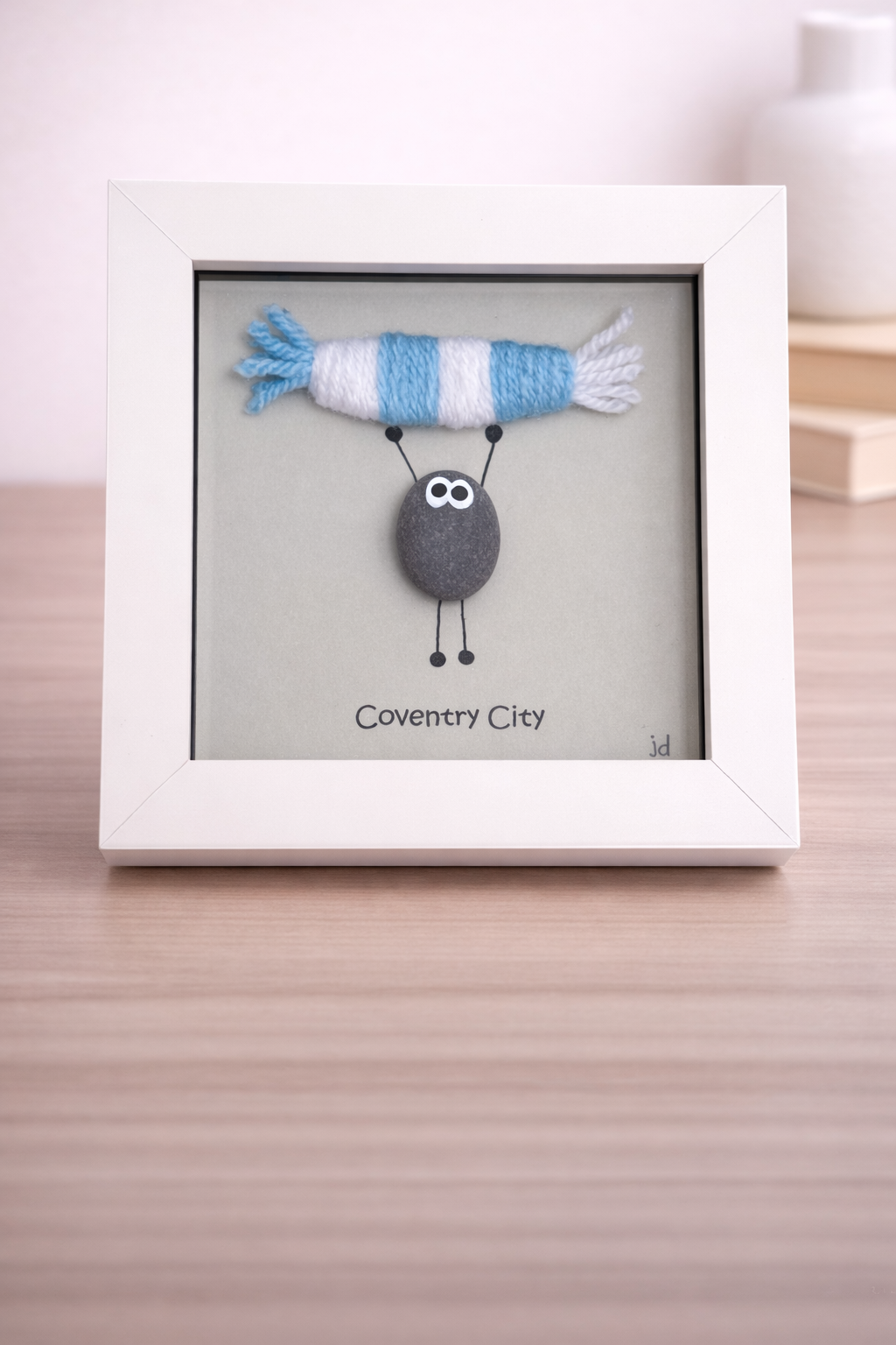 Coventry City Gift for Football Fan – Handmade Pebble Art Frame – Supporter Decor - Unique Keepsake