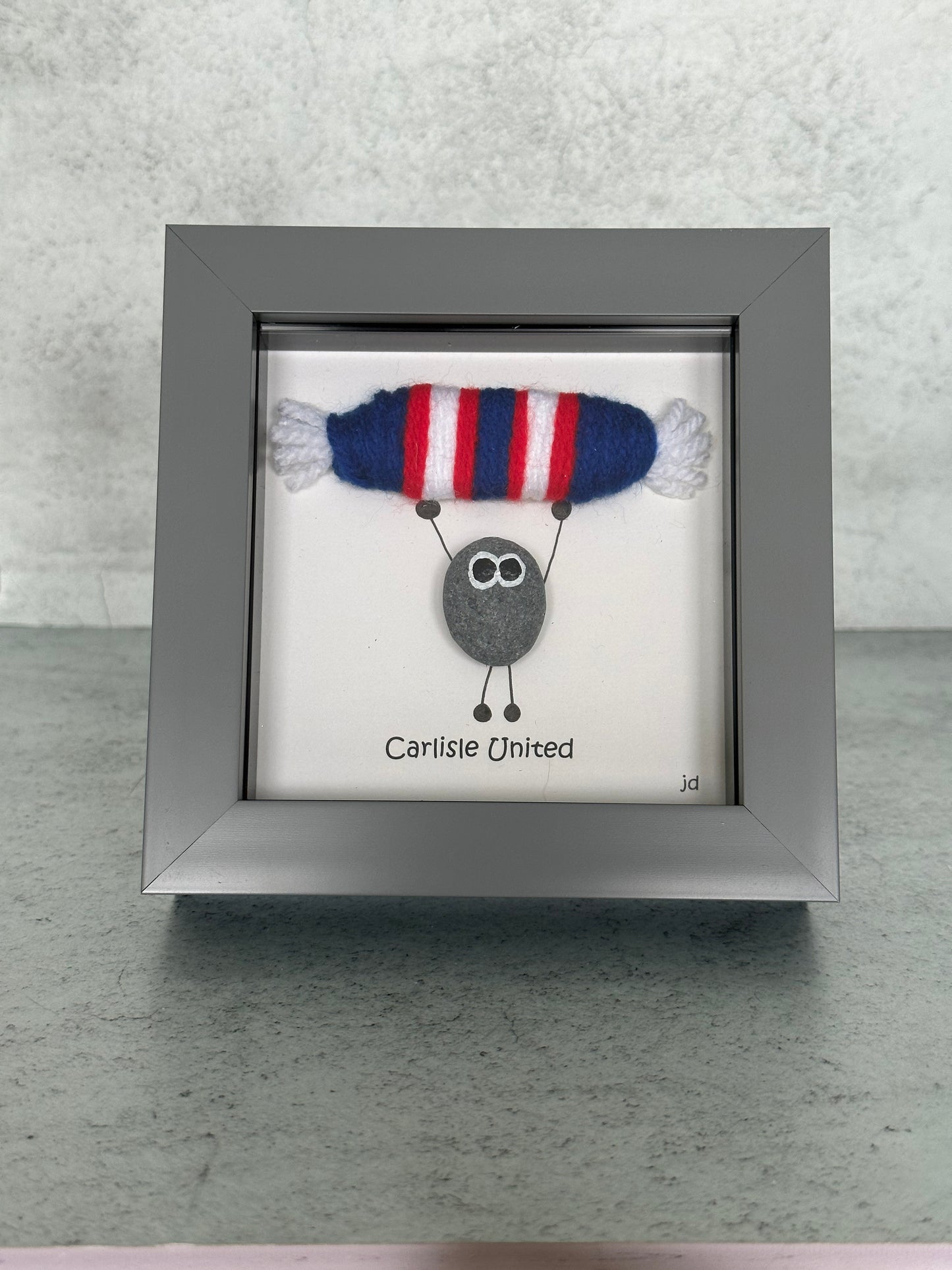 Carlisle Frame- Carlisle Art, Carlisle Fan, Football gift, Football Fan, Pebble Art, Gift for Him, Birthday Gift, Valentines Gift