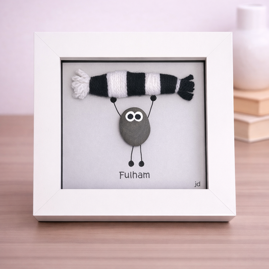 Fulham Gift for Football Fan – Handmade Pebble Art Frame – Supporter Decor - Unique Keepsake