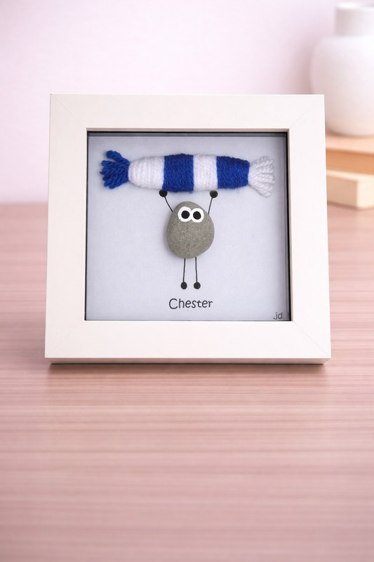Chester FC Gift for Football Fan – Handmade Pebble Art Frame – Supporter Decor - Unique Keepsake